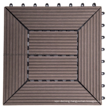 Low Maintenance Garden Interlocking DIY Tiles Wood Plastic DIY Composite Decking Tiles Outdoor Floor Tiles